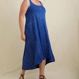 NWT Torrid Blue Mineral Hi Low Maxi Dress